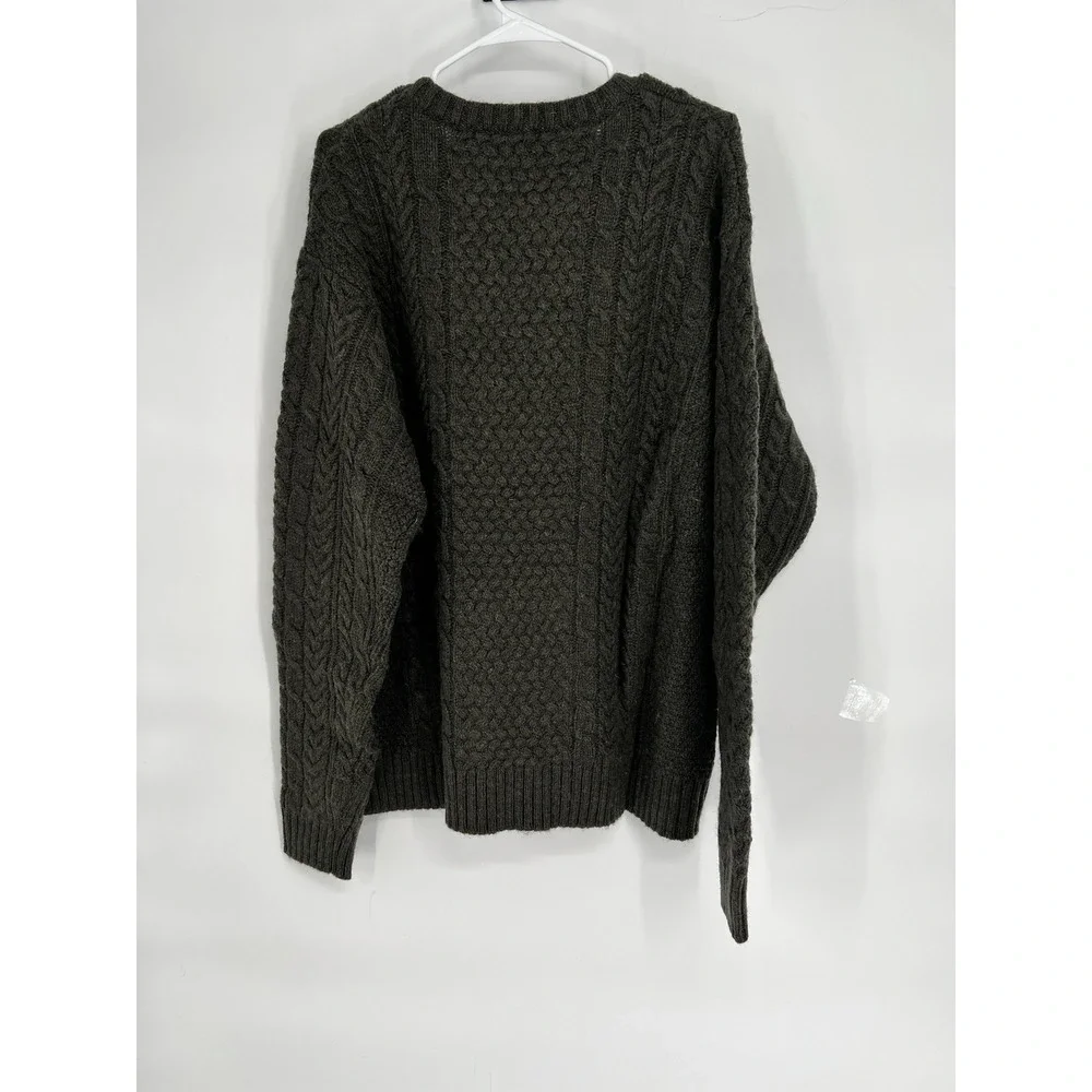 NEW‎ Pendleton 100% Wool Fisherman Sweater Cable Knit Men's 2XL Dark Green